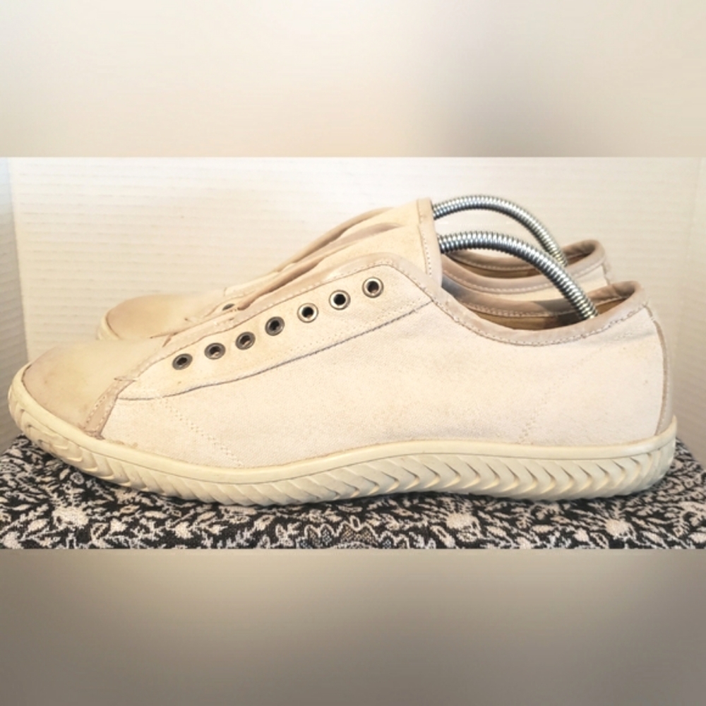 Men’s John Varvatos Star Laceless Low Top Sneaker Size 11 Medium Beige - Picture 6 of 14